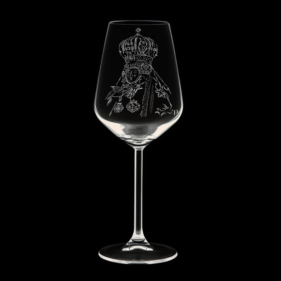 Virgen de la Cabeza - Copa de vidrio