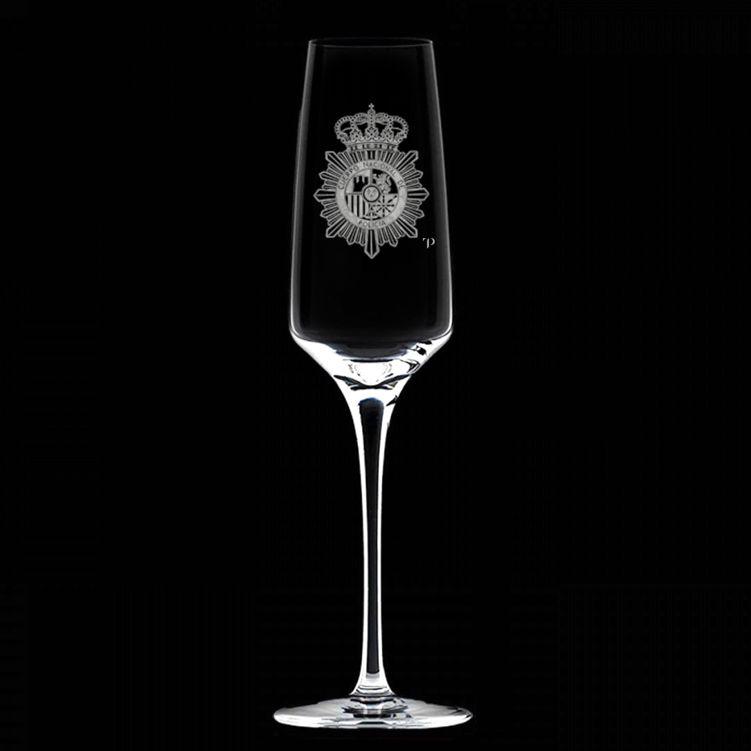 Escudo Policía Nacional - Copa de vidrio