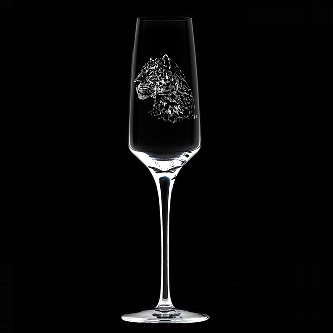 Leopardo - Copa de vidrio