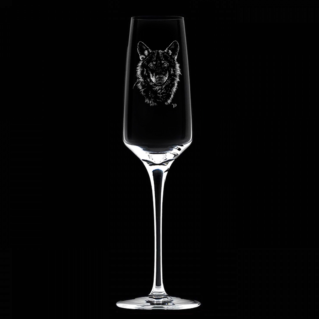 Lobo - Copa de vidrio