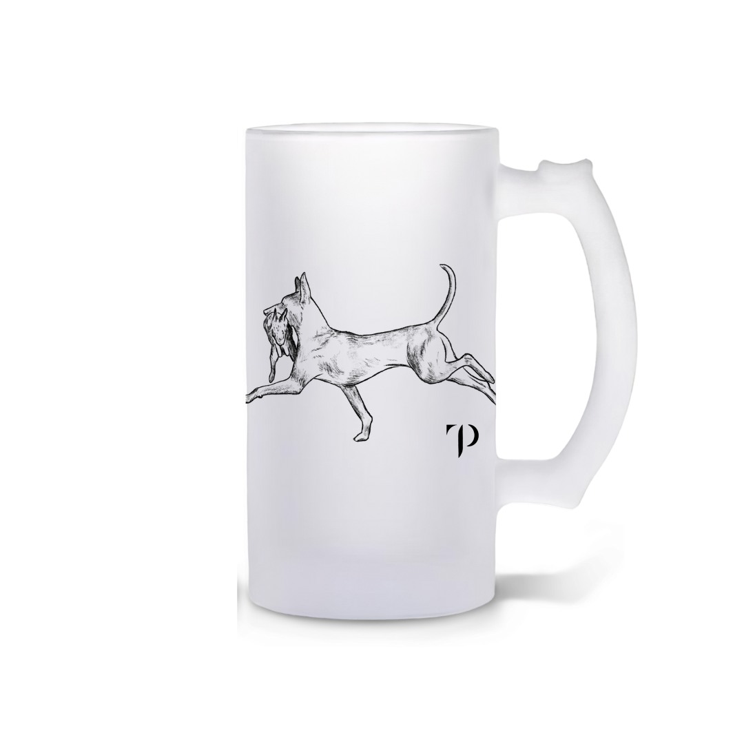 Podenco y Conejo B/N - Jarra opaca