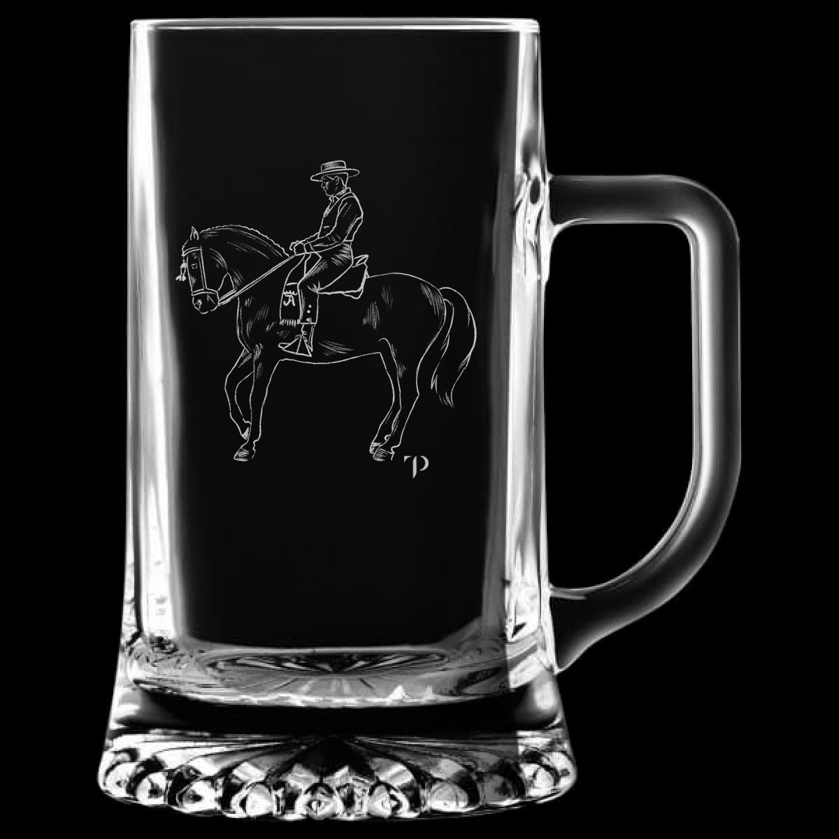 Hombre a Caballo - Jarra transparente