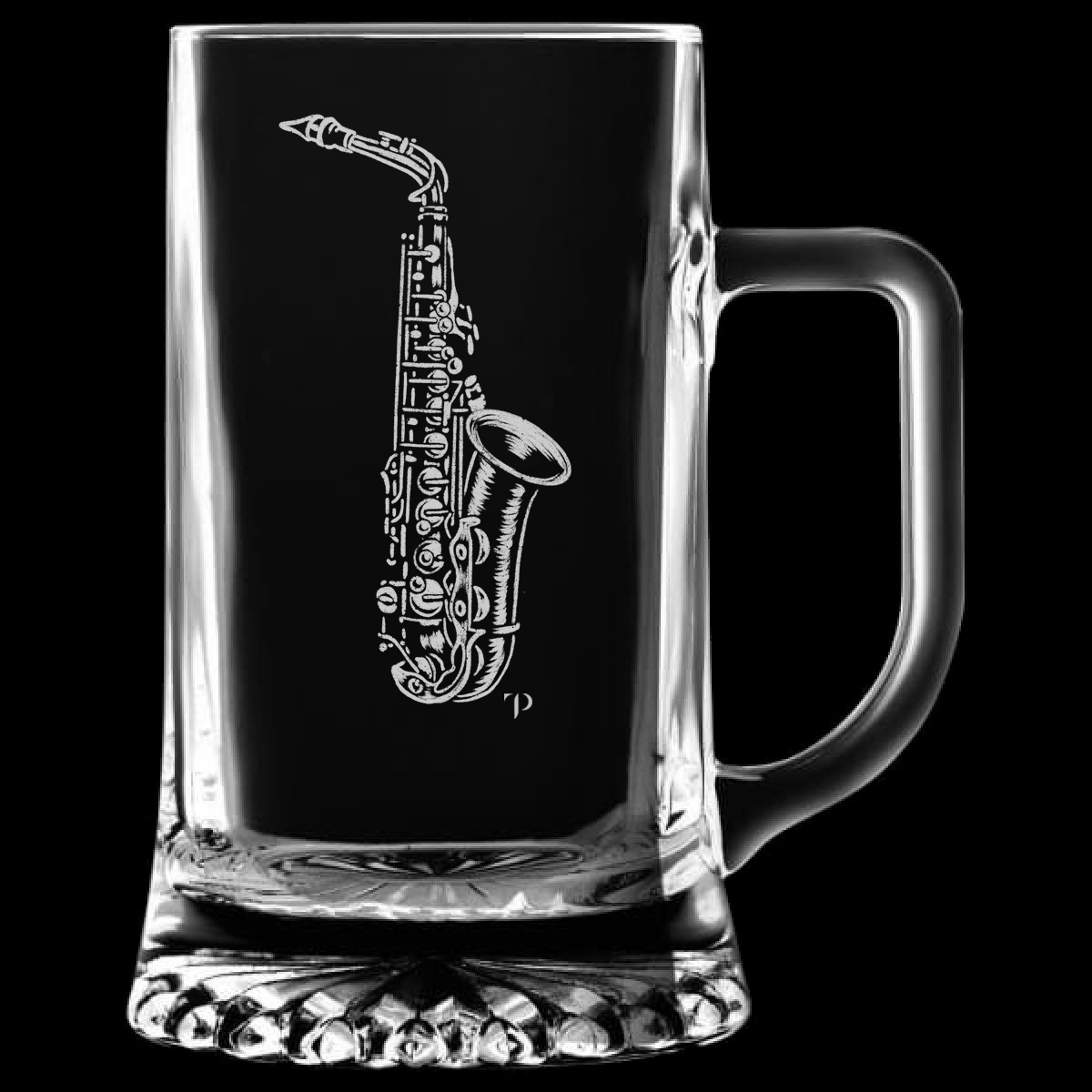 Saxofón - Jarra transparente
