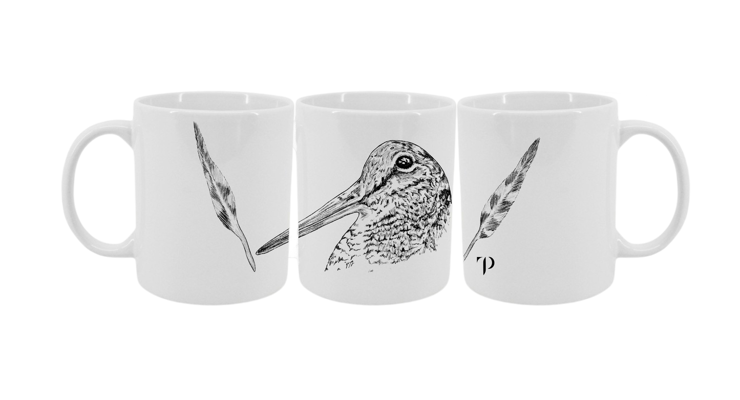 Becada Plumas del Pintor B/N - Taza