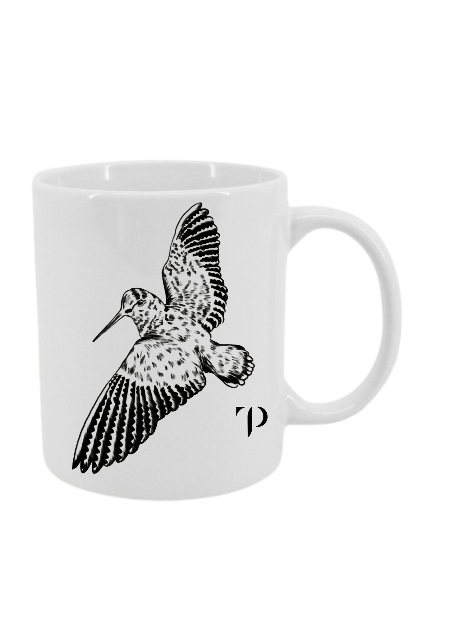 Becada Volando de Espaldas B/N - Taza