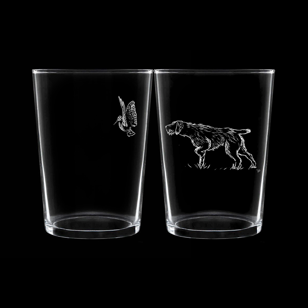 Drathaar y Becada - Vaso ancho de vidrio
