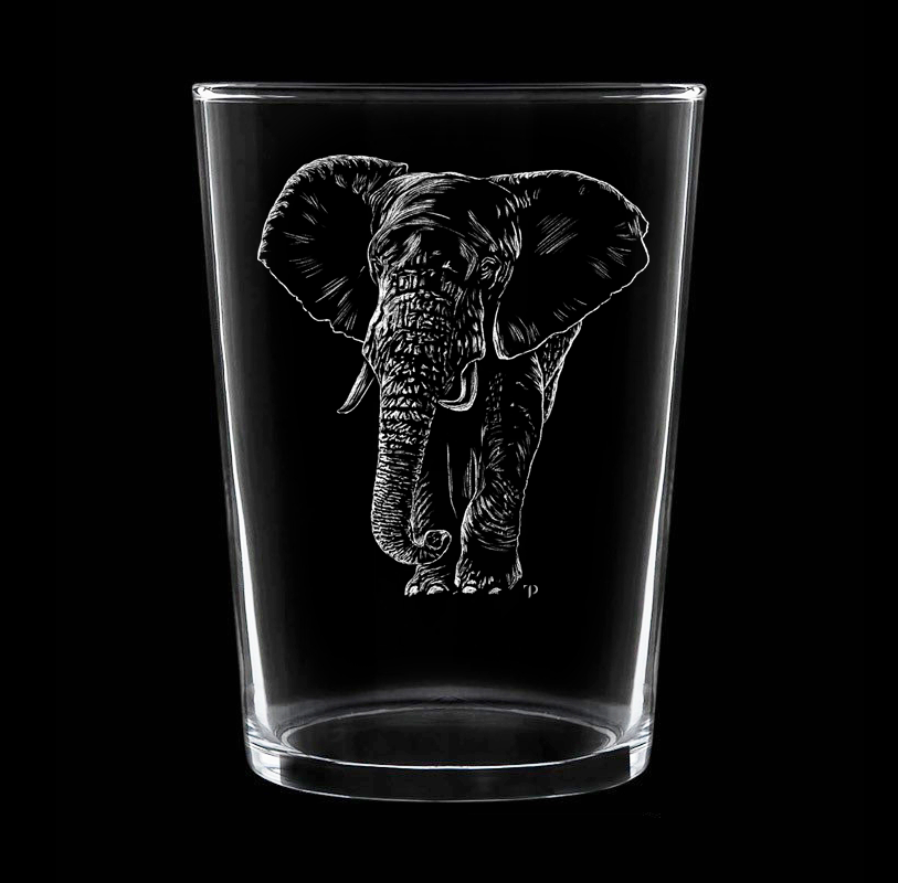 Elefante - Vaso ancho de vidrio