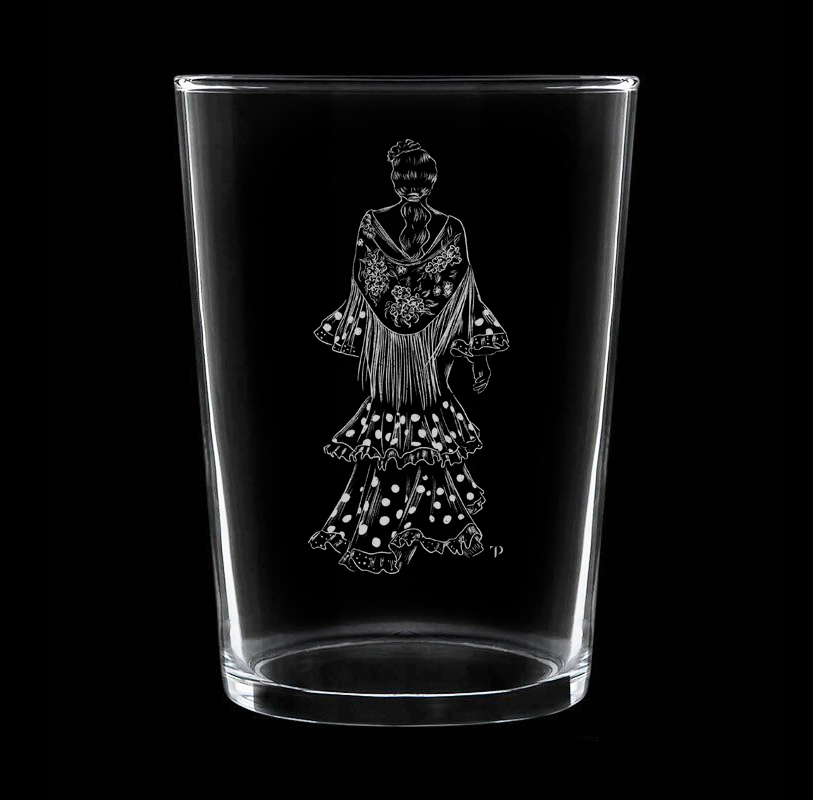 Flamenca - Vaso ancho de vidrio