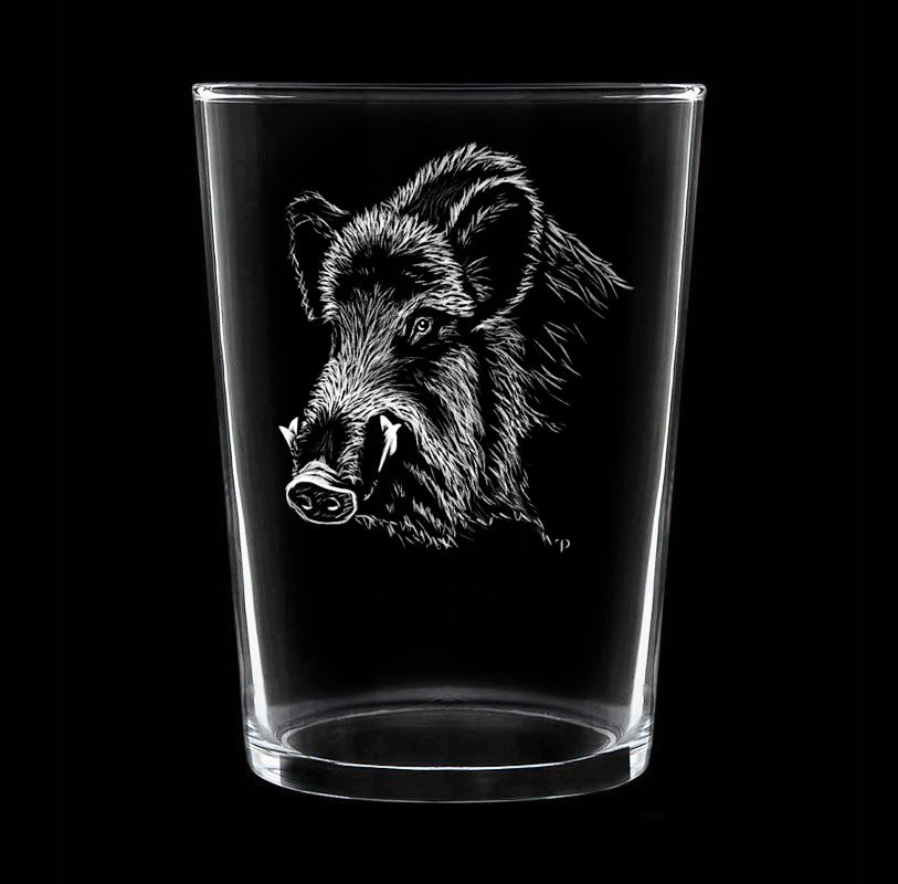 Jabalí N.1 - Vaso ancho de vidrio