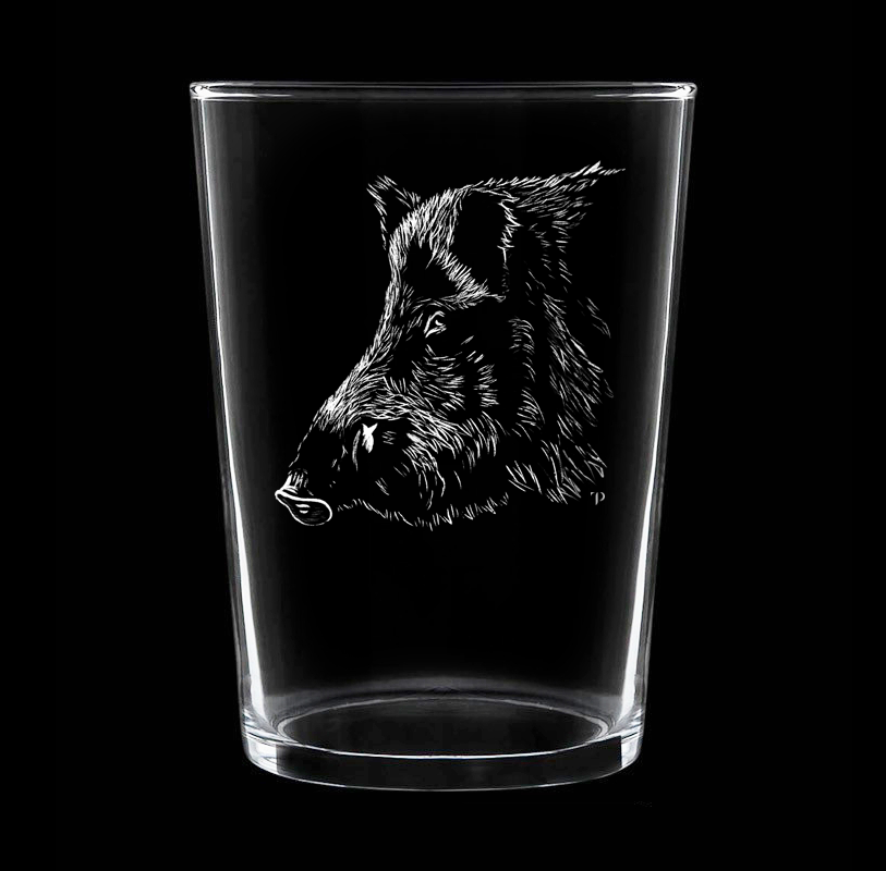 Jabalí N.2 - Vaso ancho de vidrio