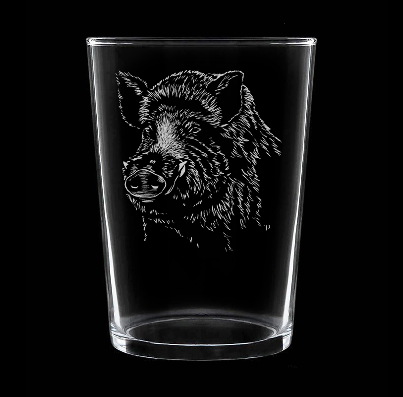 Jabalí N.3 - Vaso ancho de vidrio