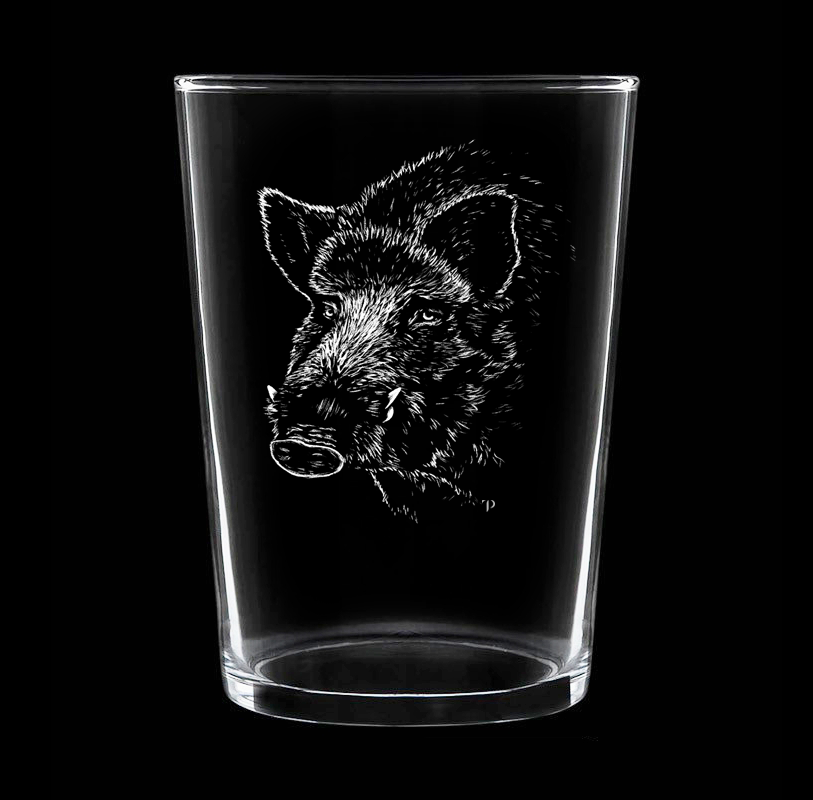 Jabalí N.4 - Vaso ancho de vidrio
