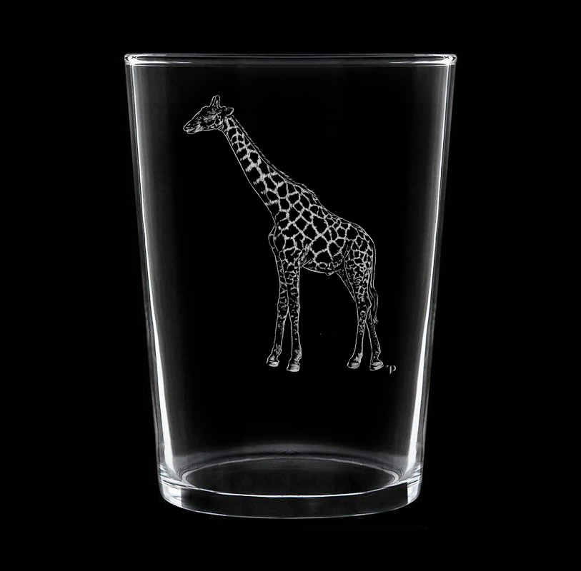 Jirafa - Vaso ancho de vidrio