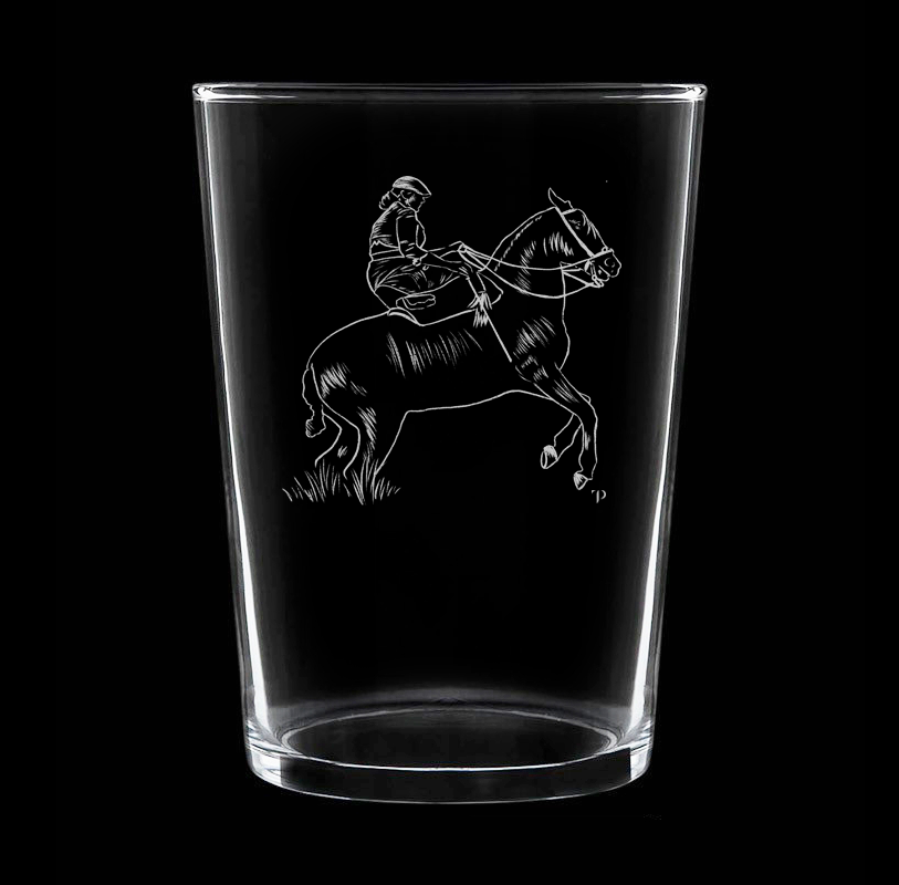 Mujer a Caballo - Vaso ancho de vidrio