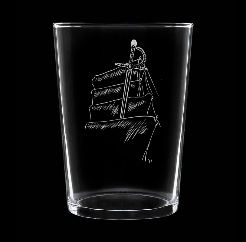 Muleta - Vaso ancho de vidrio
