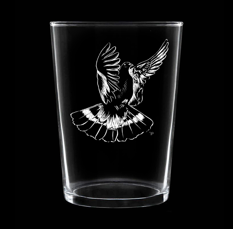 Paloma Torcaz N.1 - Vaso ancho de vidrio