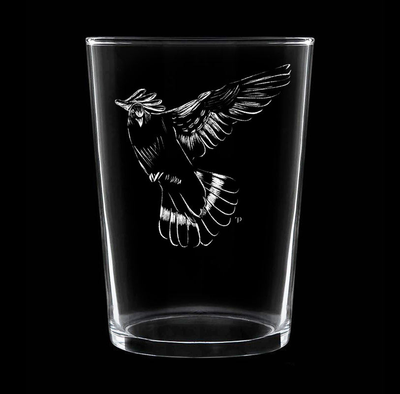 Paloma Torcaz N.2 - Vaso ancho de vidrio