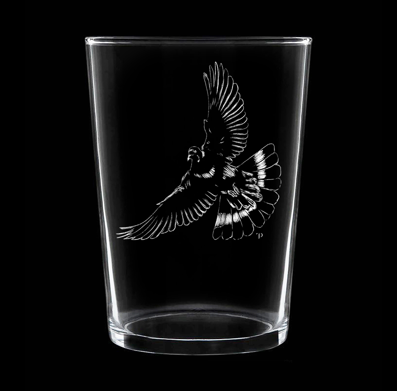 Paloma Torcaz N.3 - Vaso ancho de vidrio