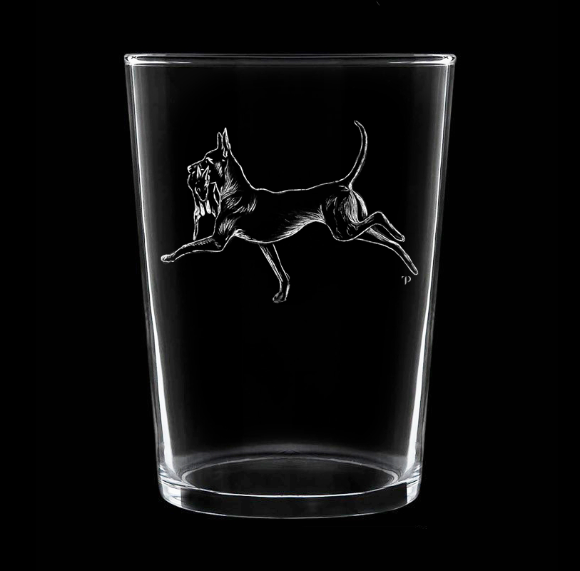 Podenco y Conejo - Vaso ancho de vidrio