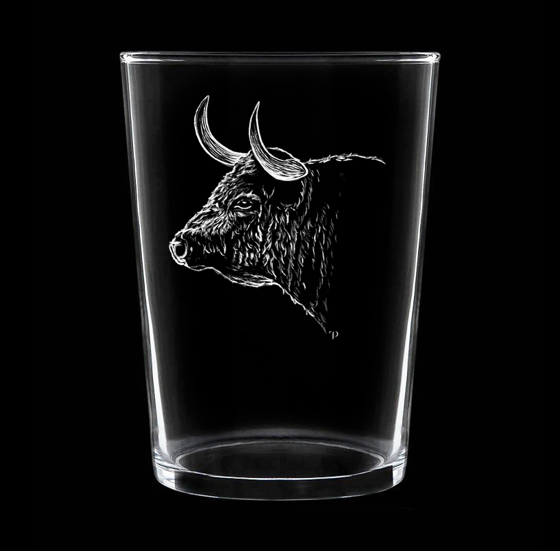 Toro N.1 - Vaso ancho de vidrio
