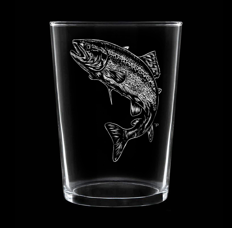 Trucha - Vaso ancho de vidrio