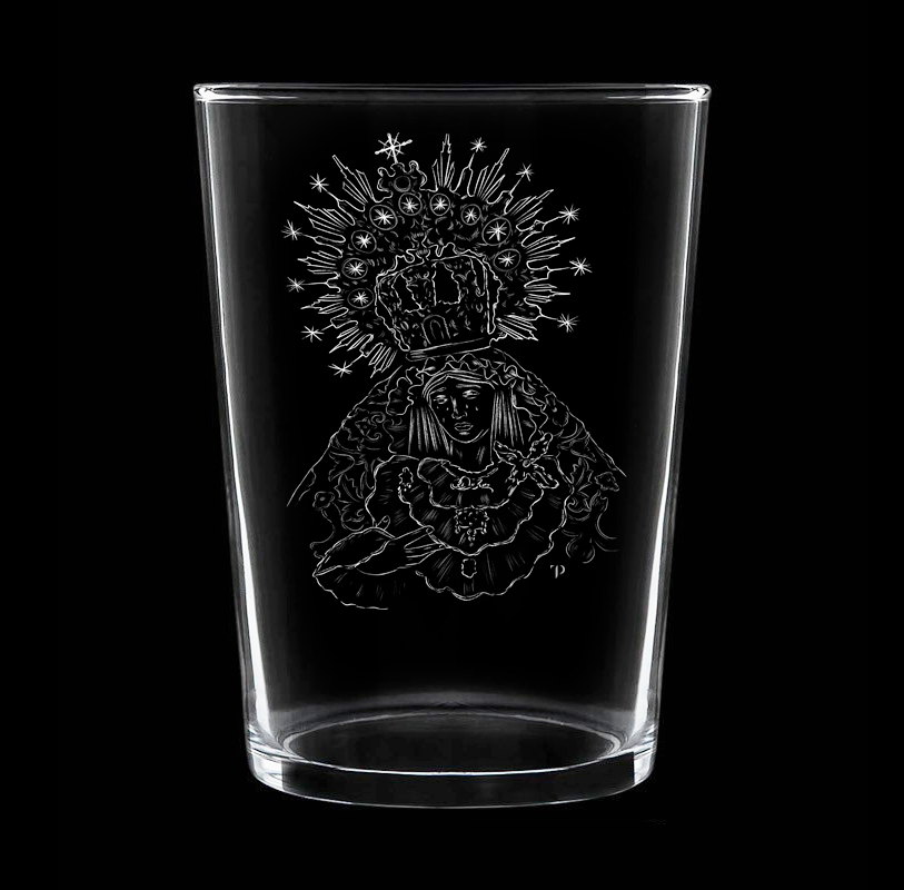 Virgen Amargura de Marbella - Vaso ancho de vidrio