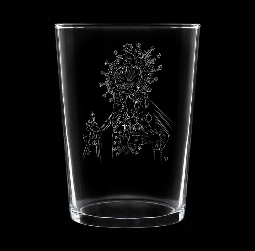 Virgen del Carmen de Marbella - Vaso ancho de vidrio