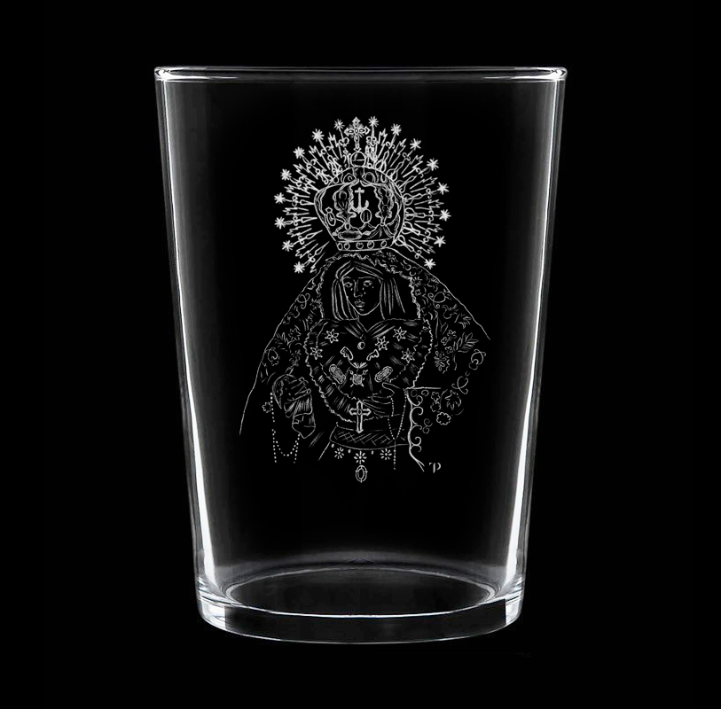 Virgen de la Esperanza Macarena - Vaso ancho de vidrio