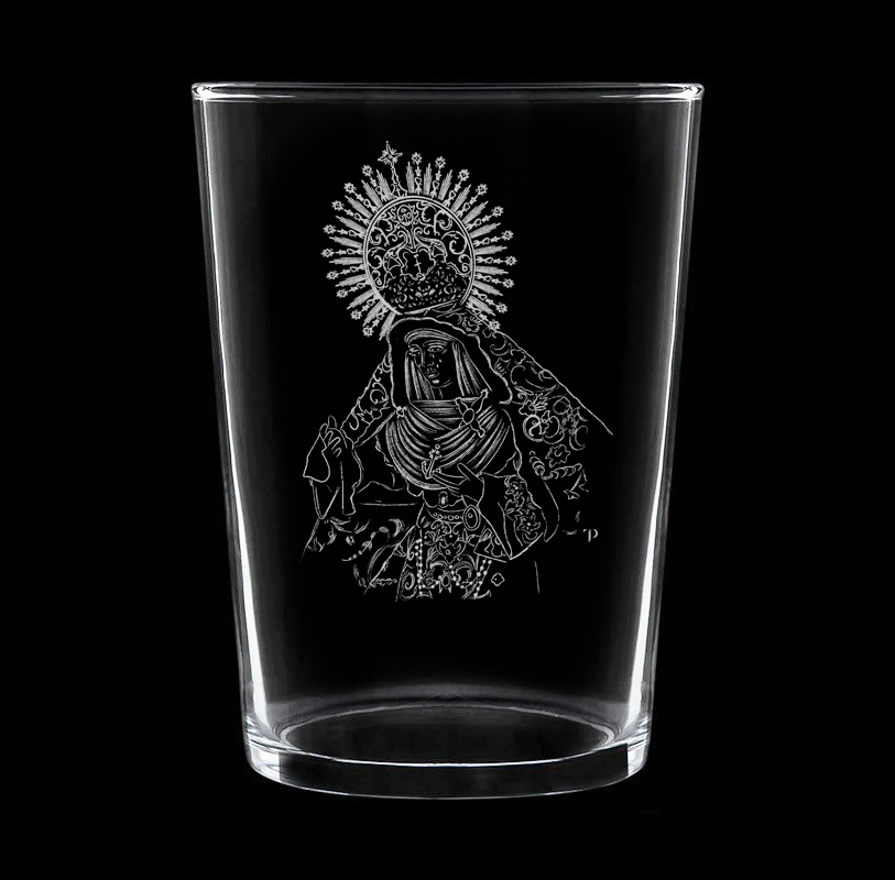 Virgen de la Esperanza Triana - Vaso ancho de vidrio