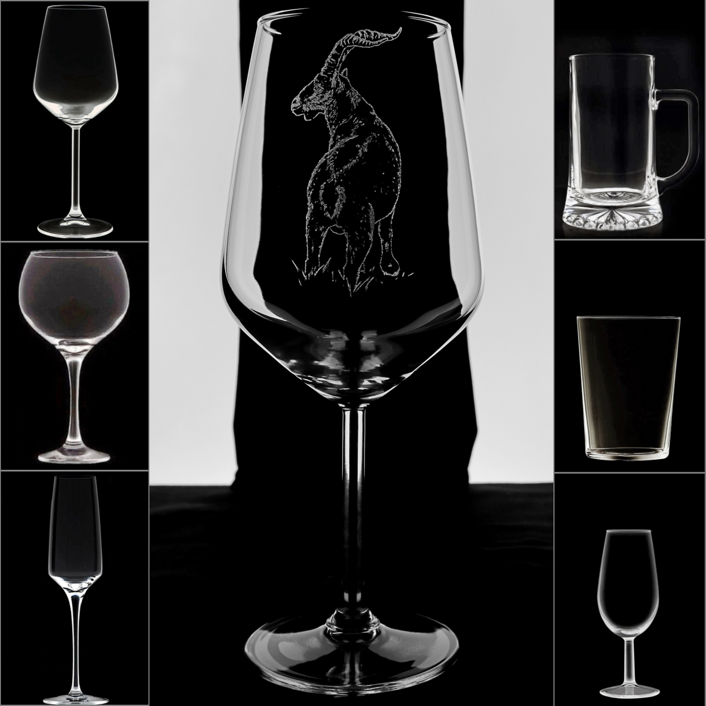 Macho Montes 2 - Copa Vino Caza y + Grabados en Vidrio