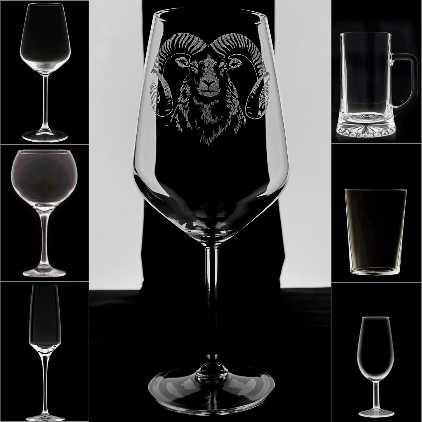 Muflón 1 - Copa Vino Caza y + Grabados en Vidrio