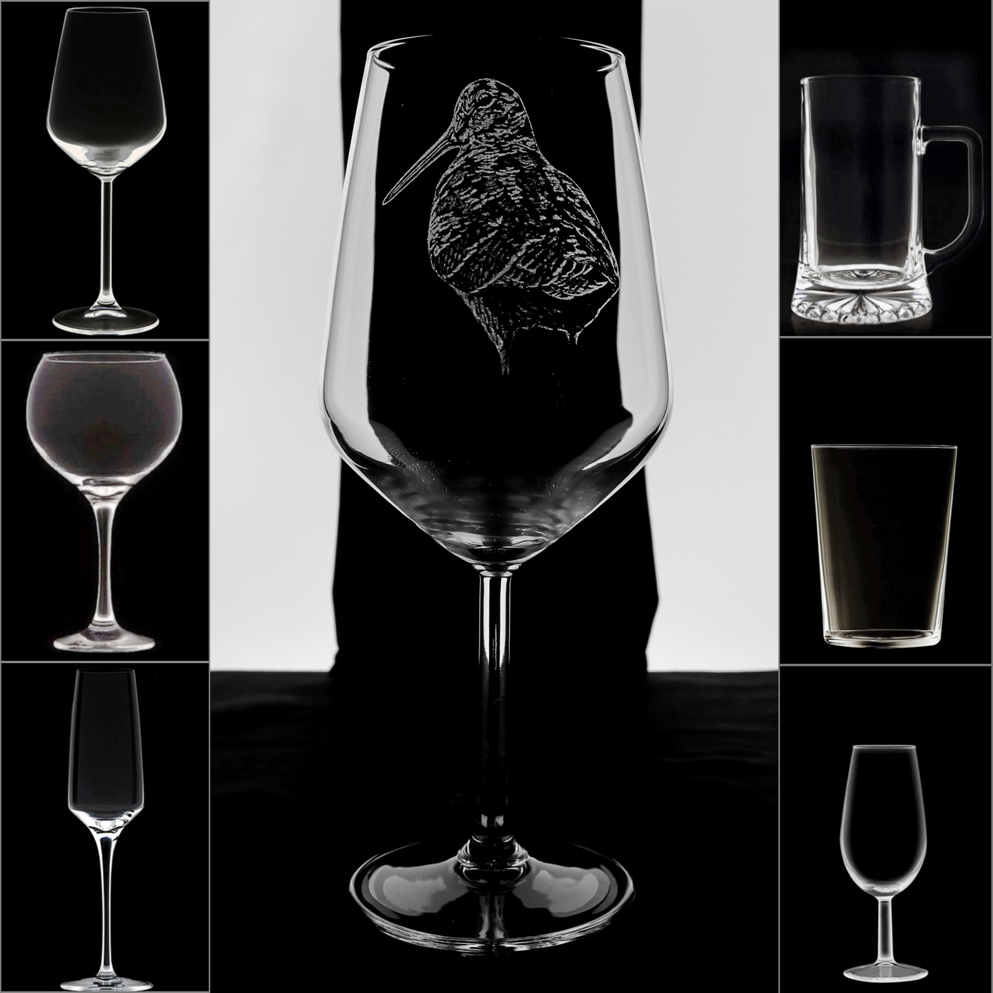 Becada 1 - Copa Vino Caza y + Grabados en Vidrio