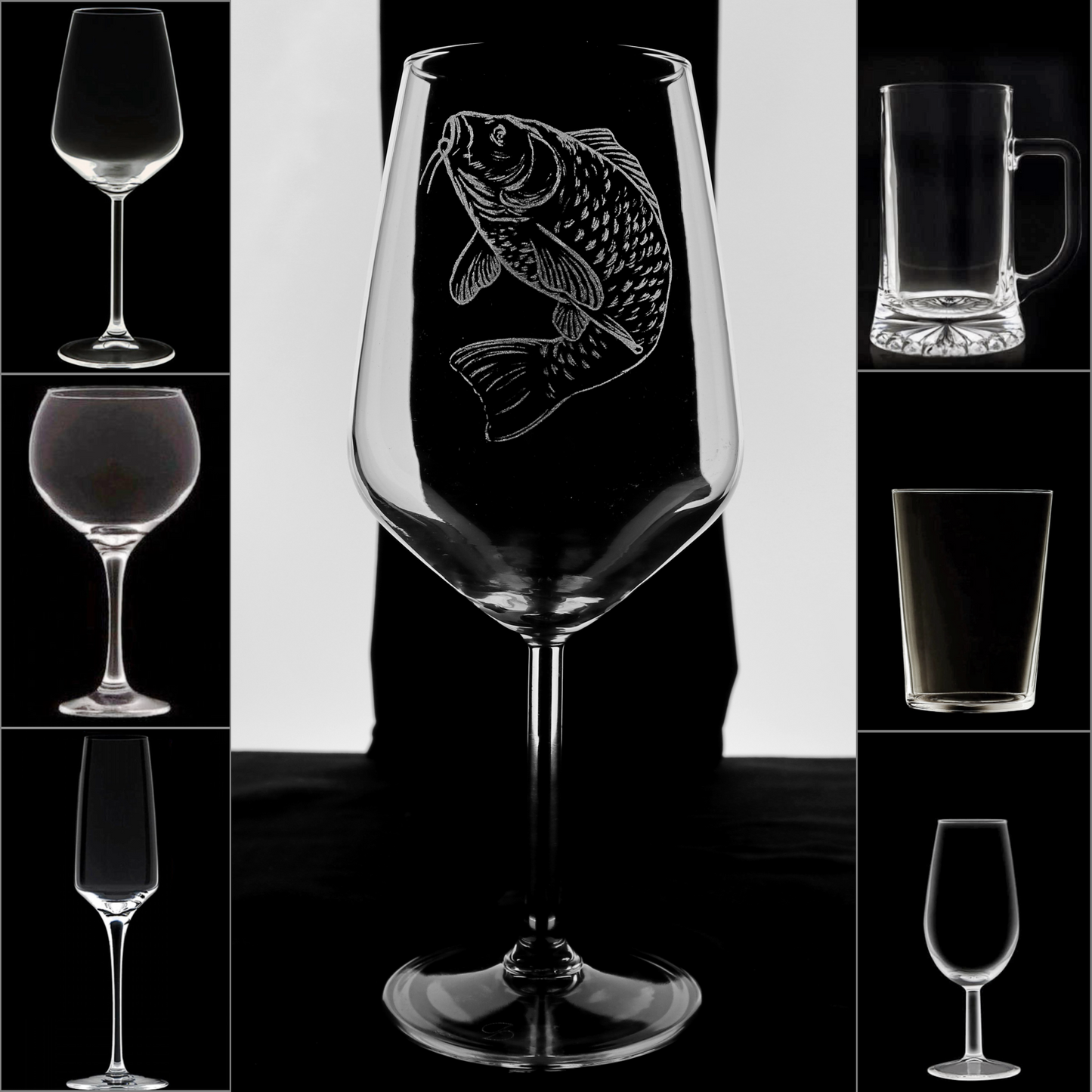 CARPA - Copa Vino Pesca y + Grabados en Vidrio