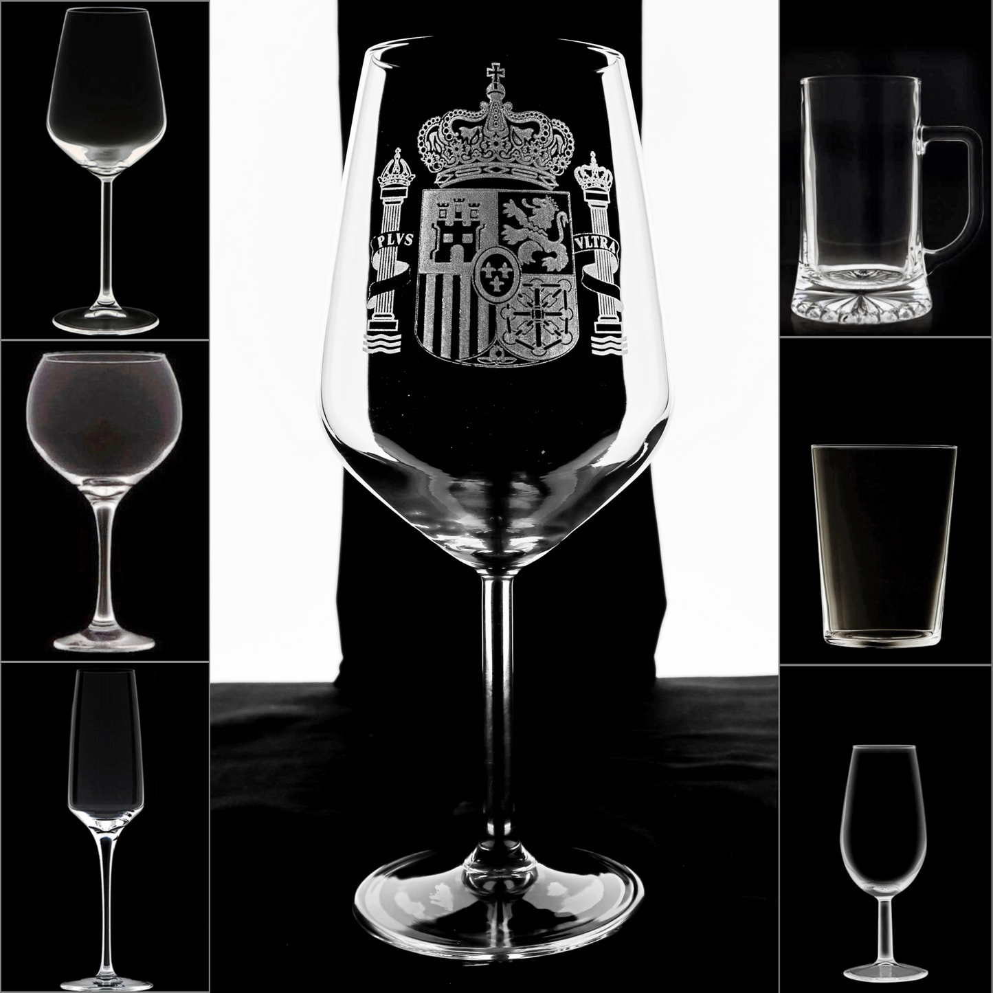 Escudo España - Copa Vino y + Grabados en Vidrio