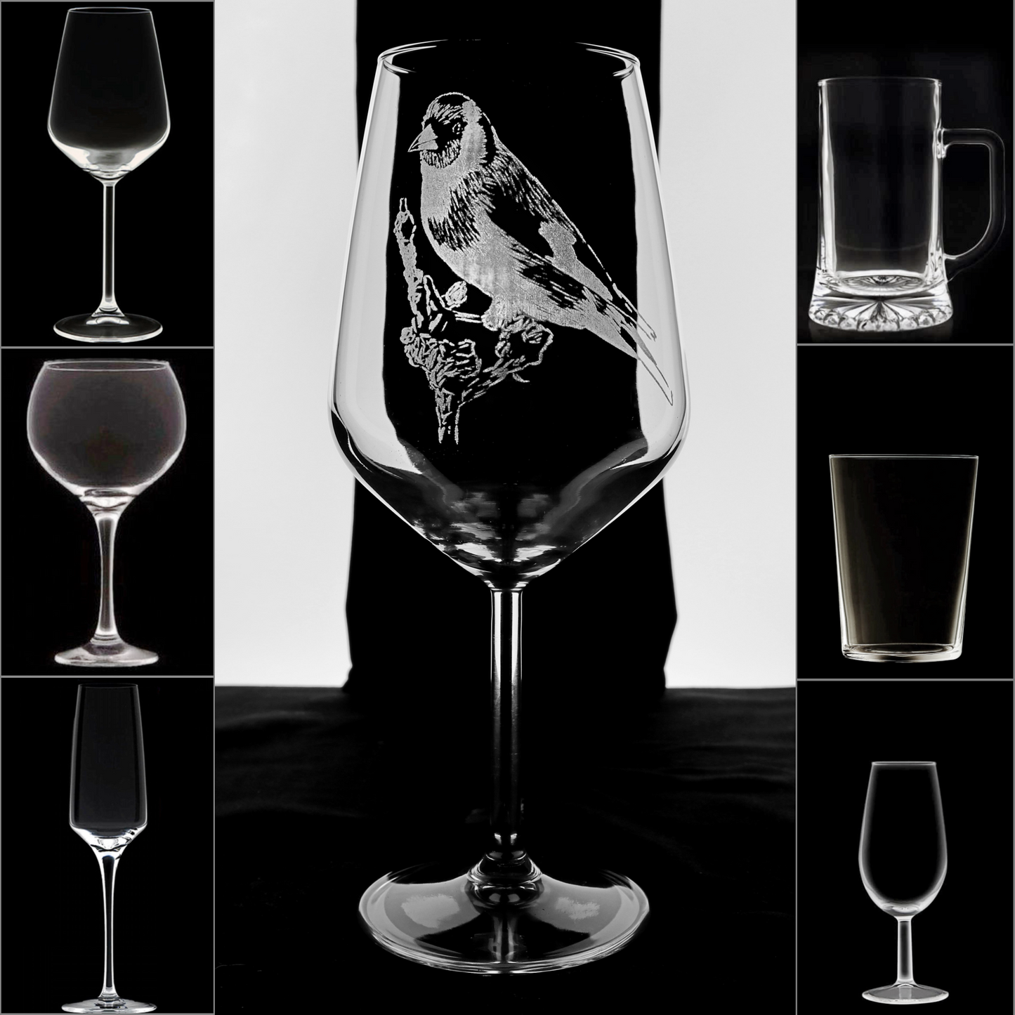 JILGUERO - Copa Vino Naturaleza y + Grabados en Vidrio