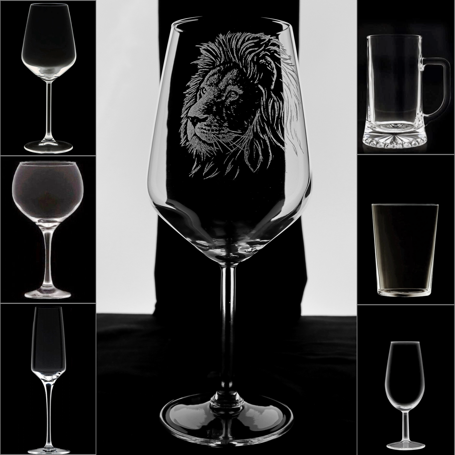 LEÓN - Copa Vino África y + Grabados en Vidrio