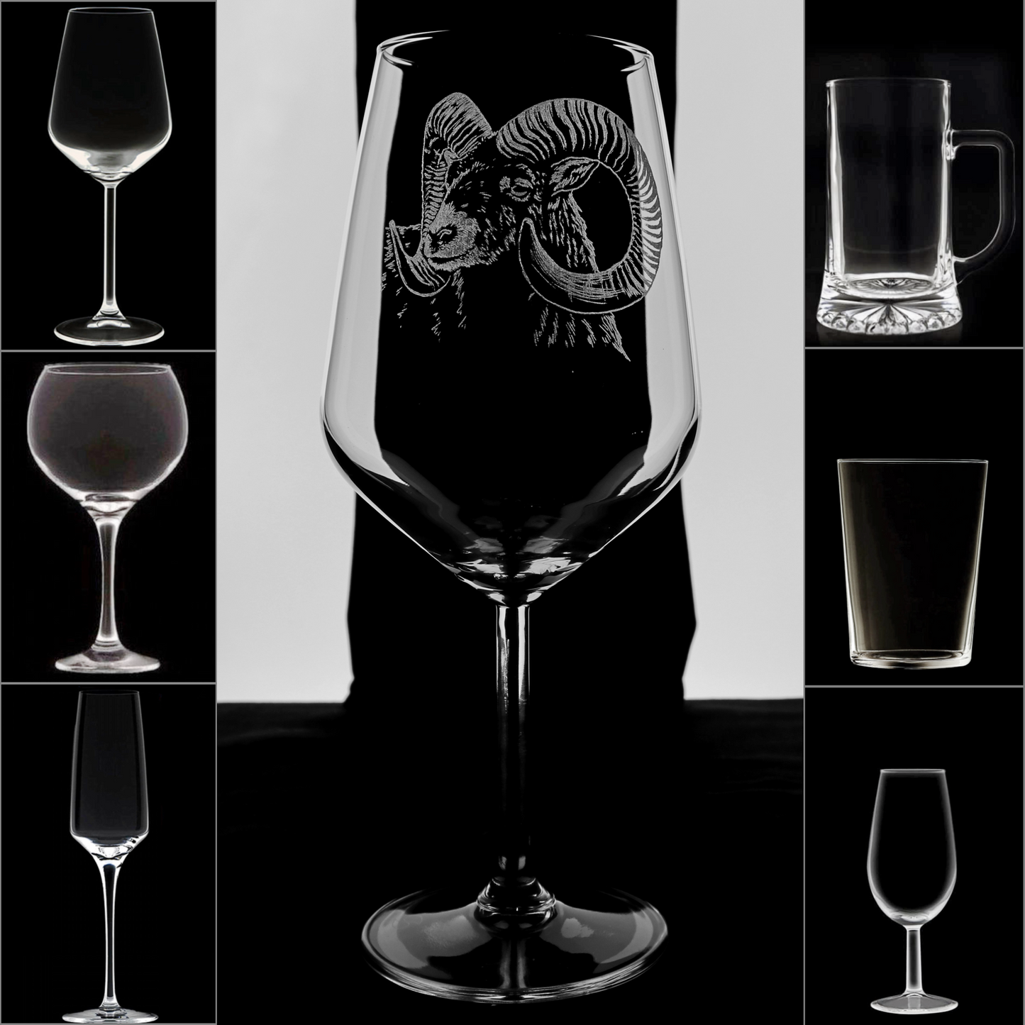 Muflón 2 - Copa Vino Caza y + Grabados en Vidrio