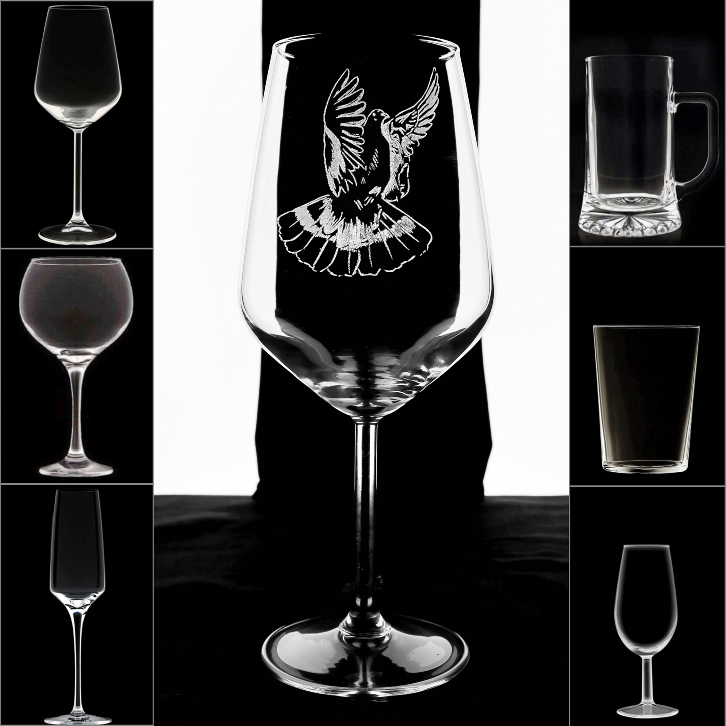 PALOMA TORCAZ - Copa Vino Caza y + Grabados en Vidrio