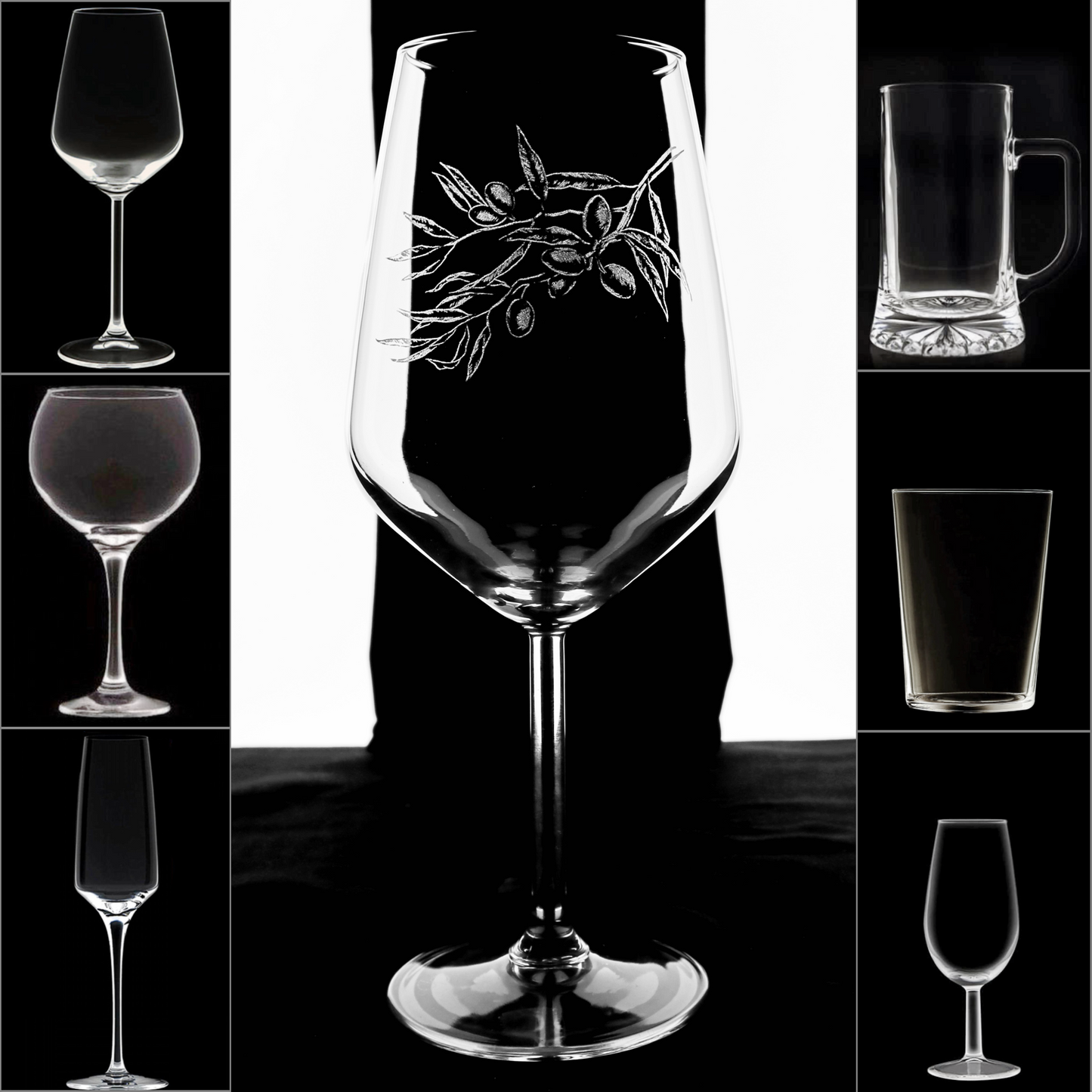 RAMA OLIVO - Copa Vino Naturaleza y + Grabados en Vidrio