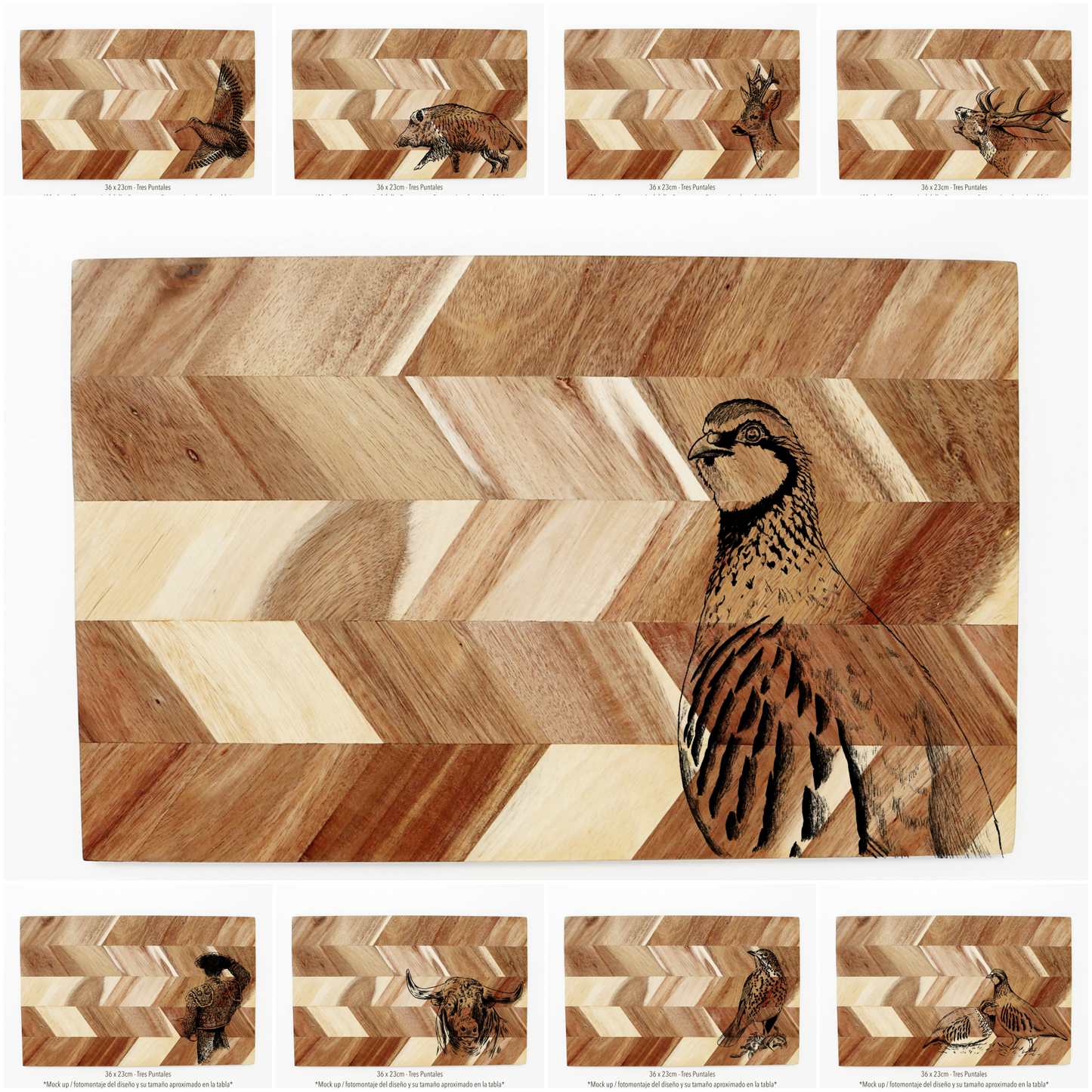 Tabla Exótica Geométrica - 35x23cm y 40x25cm