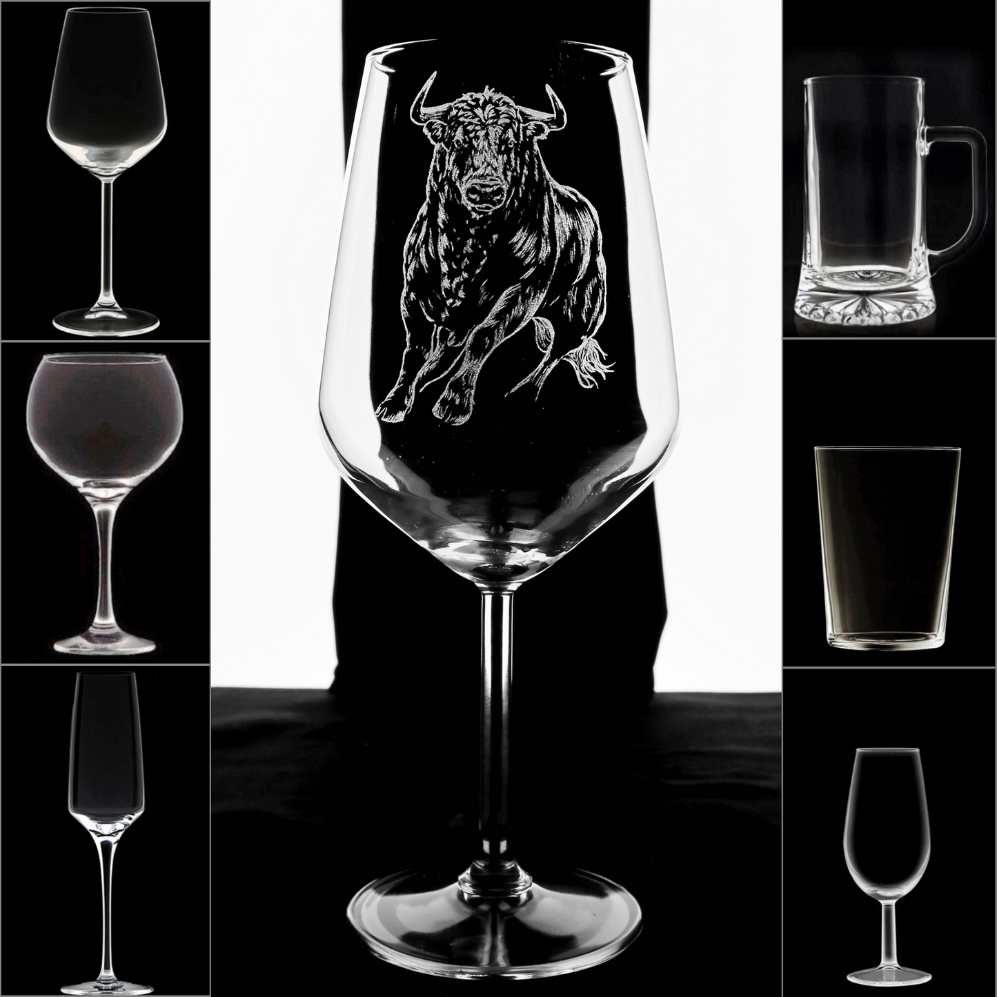 TORO 3 - Copa Vino Taurina y + Grabados en Vidrio