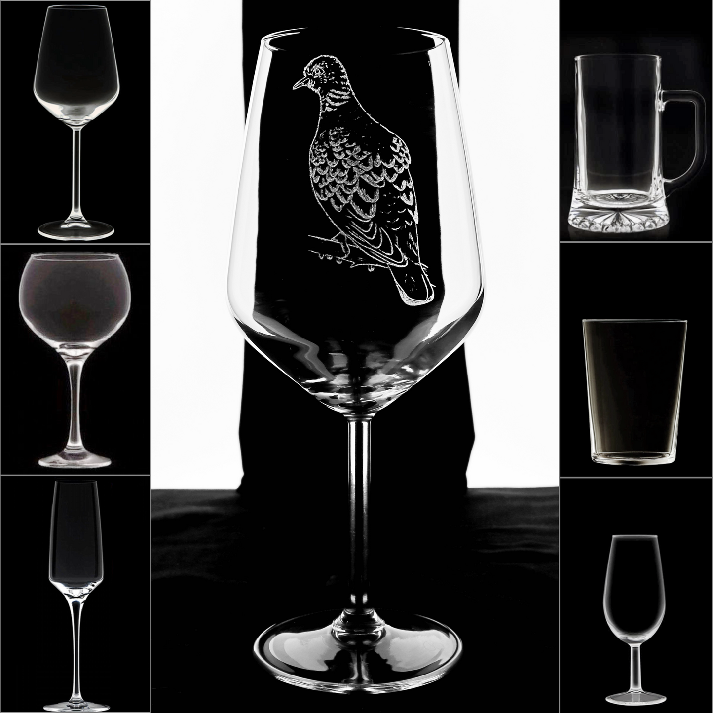 TÓRTOLA - Copa Vino Caza y + Grabados en Vidrio