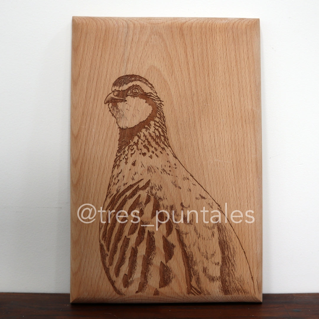 Perdiz 4 - Cuadro madera - 20x30cm