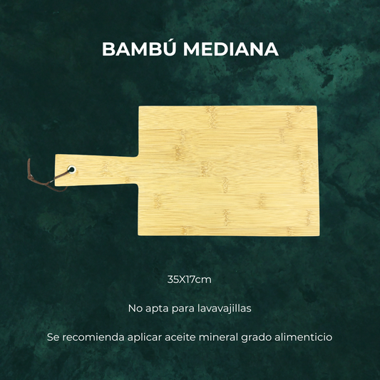 Tabla de corte mediana de bambú - Para personalizar