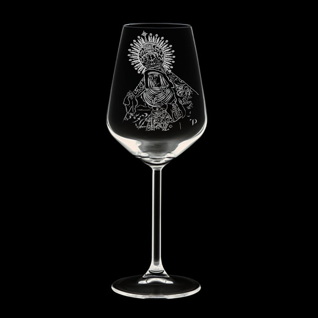 Virgen de la Esperanza Triana - Copa de vidrio