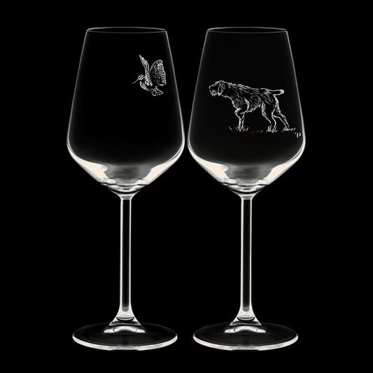 Drathaar y Becada - Copa de vidrio