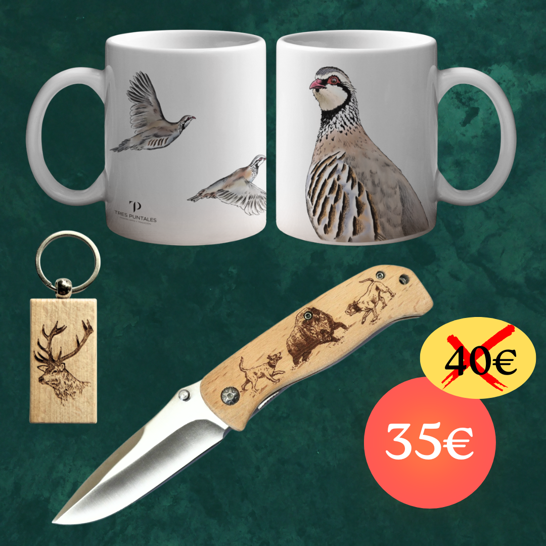 PACK TAZA + NAVAJA + LLAVERO (diseños a elegir)