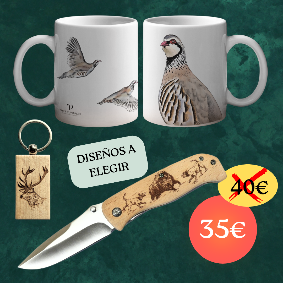 PACK TAZA + NAVAJA + LLAVERO (diseños a elegir)