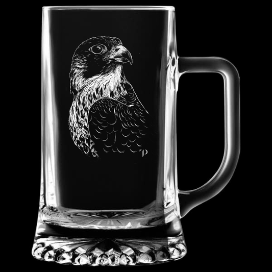 Halcón Peregrino - Jarra transparente