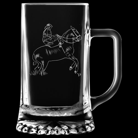 Mujer a Caballo - Jarra transparente